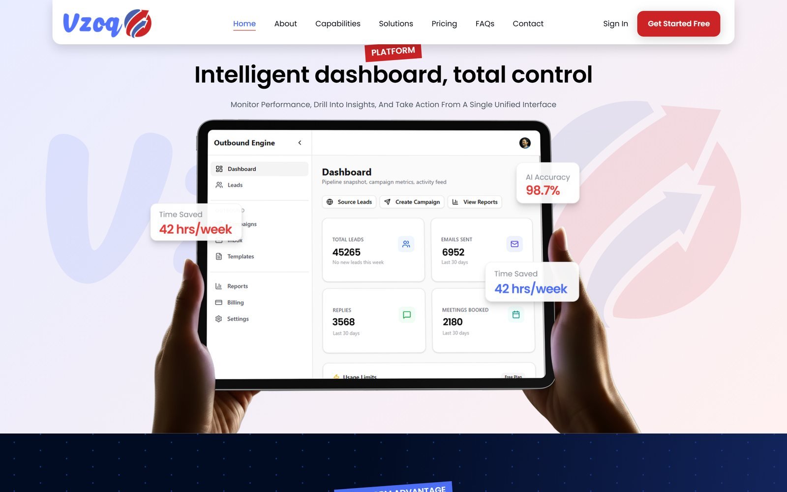 Vzoq dashboard section